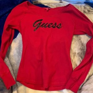 Guess red long sleeve